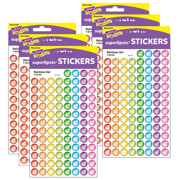 Trend Enterprises Rainbow Gel superSpots Stickers, PK4800 T46183 - main
